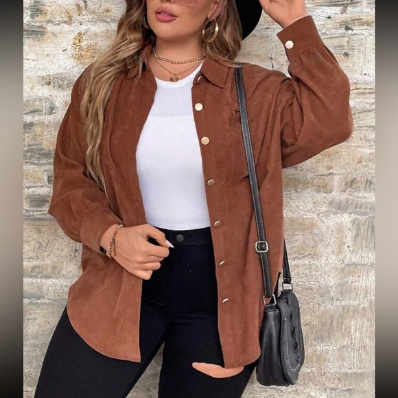 Rust brown corduroy button down - Picture 1 of 6